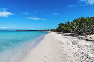White sand beach in the Parque Nacional Marino de Punta Frances Punta Pedernales, Isla de la Juventud (Isle of Youth), Cuba, West Indies, Central America