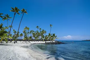 White sand beach. Puuhonua o Honaunau National Historical Park, Big Island, Hawaii, United States of America, Pacific