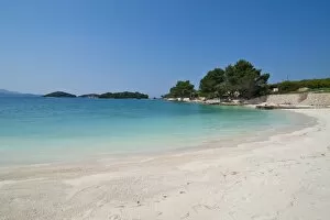 White sand beach and turquoise water at Ksamil, Albania, Europe