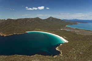 White sand beach of Wineglass Bay, Freycinet National Park, Freycinet Peninsula