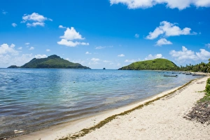 White Sand Prints: White sand beach on Yanuya Island, Mamanuca Islands, Fiji, South Pacific