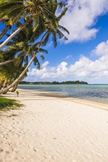 Leaning Prints: White sands of Muri Beach, Muri, Rarotonga, Cook Islands, South Pacific, Pacific