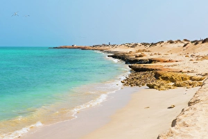 Azure Prints: White sandy beach near Tiwi, Sultanate of Oman, Arabian Peninsula