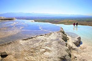 Terraces Prints: White travertine terraces at Pamukkale