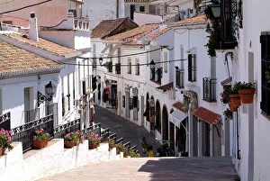 Street Scenes Prints: White village of Mijas near Torremolinos, Andalusia, Spain, Europe