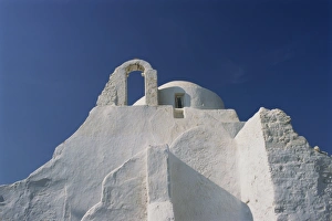 Mikonos Prints: White walls of Paraportiani Church in Mykonos town