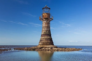Gower Prints: Whiteford Lighthouse, Whiteford Sands, Gower, Wales, United Kingdom, Europe