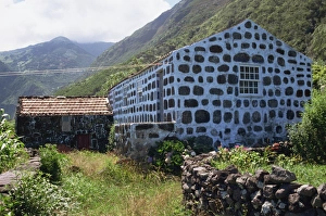 Sao Jorge Prints: Whitewash between stone, a typical feature of buildings on the island, Sao Jorge