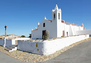 Religious Site Prints: Whitewashed building in rural country village