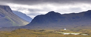 Images Dated 15th September 2009: Whitewashed cottage on desolate moorland near Sligachan, Isle of Skye, Highland