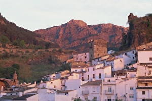Hill Town Prints: Whitewashed village houses at sunset