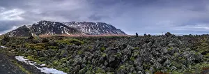 Snaefellsnes Prints: Wide Panoramic view of The Bjarnarhofn Lava Field, Snaefellsnes Peninsula, Iceland