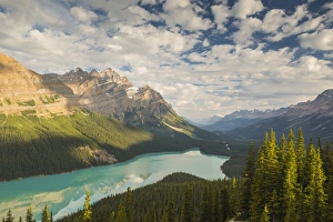 Rocky Mountains Prints: Wide view of Peyto Lake, Banff National Park, UNESCO World Heritage Site, Alberta