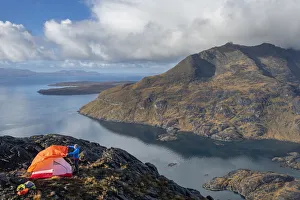 35 39 Years Gallery: Wild camping on the top of Sgurr Na Stri looking towards Loch Coruisk and the main