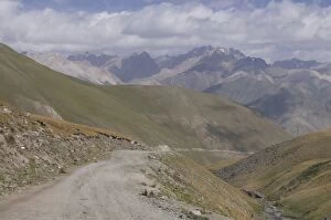 Wild mountain landscape near Song Kol, Kyrgyzstan, Central Asia, Asia