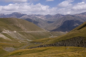 Central Asia Prints: Wild mountain landscape, Song Kol, Kyrgyzstan, Central Asia, Asia