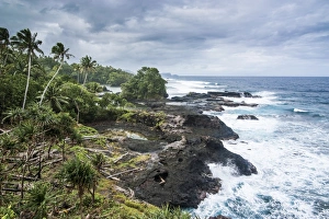 Wild rocky coast of Upolu, Samoa, South Pacific, Pacific
