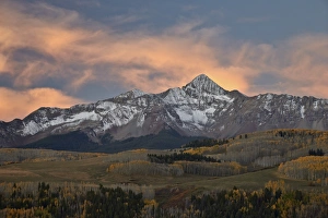 Wilson Peak Prints: Wilson Peak at dawn with a dusting of snow in the fall