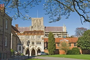 Hampshire Collection: Winchester Cathedral and precinct, Winchester, Hampshire, England, United Kingdom, Europe