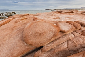 Textured Prints: Wind-eroded sandstone rock formations in El Gato Bay