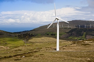 Electricity Prints: Wind farm, Ortiguera area, A Coruna, Galicia, Spain, Europe