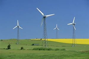 Wind Power Prints: Wind generators, near St. Rise, Aero Island, Denmark, Scandinavia, Europe