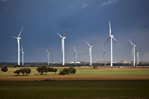 Images Dated 5th March 2009: Wind turbines, Albacete, Castilla-La Mancha, Spain, Europe