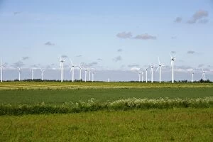 Wind turbines in South Jutland, Denmark, Scandinavia, Europe