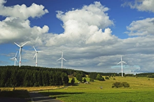 Wind Power Prints: Wind turbines, Westerwald, Rhineland-Palatinate, Germany, Europe