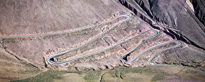 Vehicles Prints: Winding mountain road with sharp bends, Purmamarca, Puna, Jujuy, Argentina