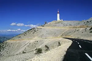 Southeast Prints: Winding road leads to the summit of Mont Ventoux in the Vaucluse department in Provence-Alpes-Cote dAzur region