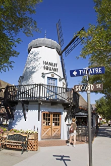 Images Dated 15th July 2009: Windmill in Hamlet Square, Solvang, Santa Barbara County, Central California
