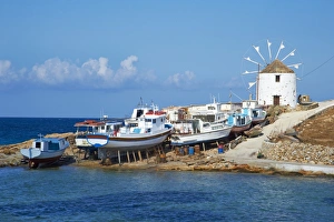 Cylades Prints: Windmill, Hora, Chora, Koufonissia, Cyclades, Aegean, Greek Islands, Greece, Europe