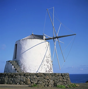 Flores Prints: Windmill on the island of Corvo