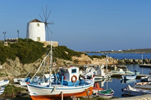 Paros Prints: Windmill near the harbour, Parikia (Hora), Paros, Cyclades, Greek Islands, Greece, Europe