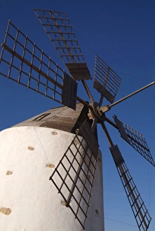 Wind Power Prints: Windmill near Valle de Santa Ines, Fuerteventura, Canary Islands, Spain, Europe