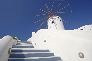 Thira Prints: Windmill in Oia, Santorini, Cyclades, Greek Islands, Greece, Europe