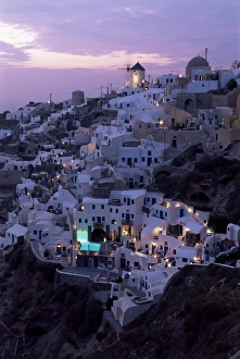 Windmill and village of Oia