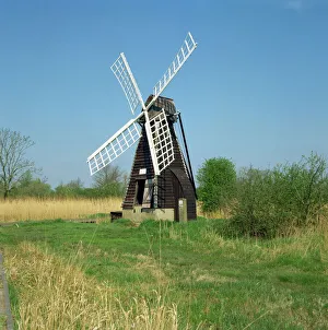 Wind Power Prints: Windmill, Wicken Fen, Cambridgeshire, England, United Kingdom, Europe