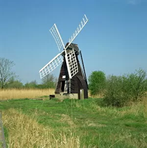 Wind Mill Collection: Windmill, Wicken Fen, Cambridgeshire, England, United Kingdom, Europe