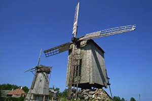 Energy Prints: Windmills, Angla, Saaremaa Island, Estonia, Baltic States, Europe