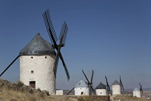 White Washed Prints: Windmills, Consuegra, Castile-La Mancha, Spain, Europe