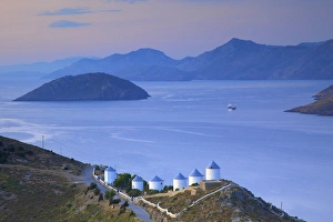 Leros Prints: Windmills, Leros, Dodecanese, Greek Islands, Greece, Europe