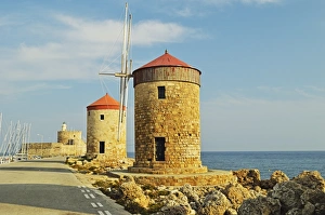 Rhodes City Prints: Windmills, Mandraki Harbor, Rhodes City