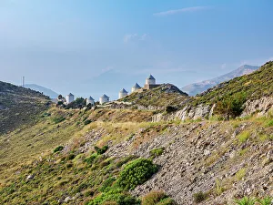 Windmills Prints: Windmills of Pandeli, Leros Island, Dodecanese, Greek Islands, Greece, Europe