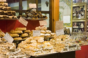 Pastries Prints: Window display of traditional Torrone