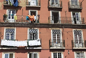 Apartments Prints: Windows and balconies in the Alfama District, Lisbon, Portugal, Europe