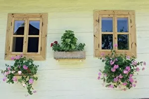 Windows of one of unique village architecture houses