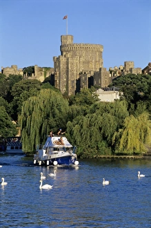 Berkshire Prints: Windsor Castle and River Thames, Windsor, Berkshire, England, United Kingdom, Europe