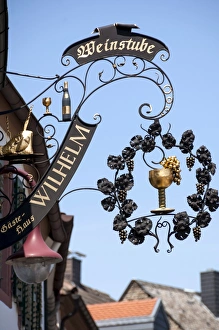 Ironwork Prints: Winehouse sign in Maikammer, Sudliche Weinstrasse, Rhineland Palatinate, Germany, Europe